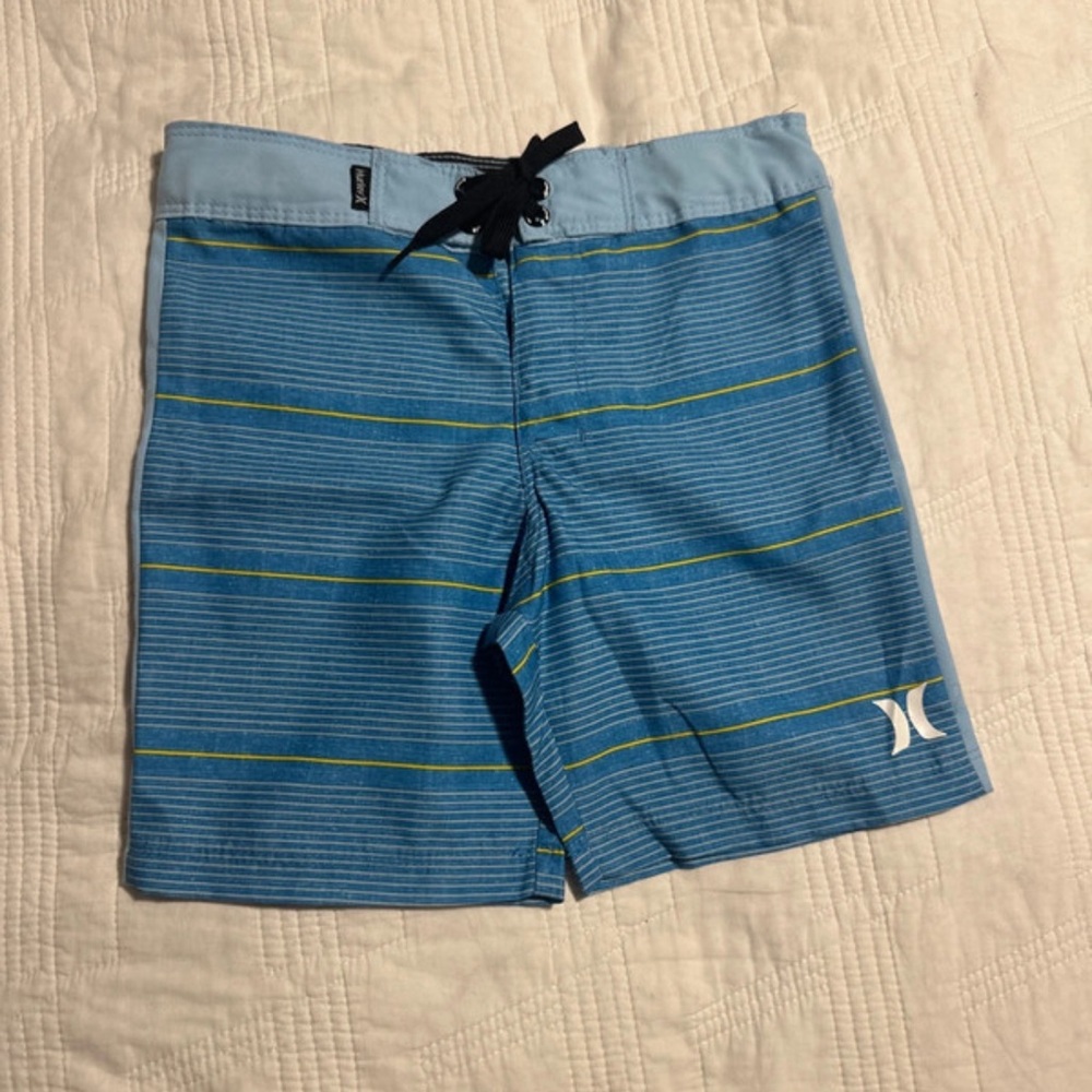 Hurley swim trunks Blue and White Striped Shorts